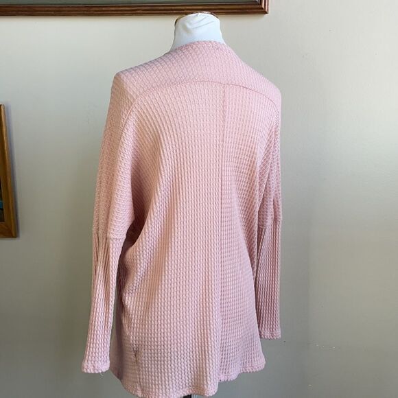 Dainty Hooligan Pale Pink Waffle Knit Open Cardigan (Size: Small) - Picture 12 of 13